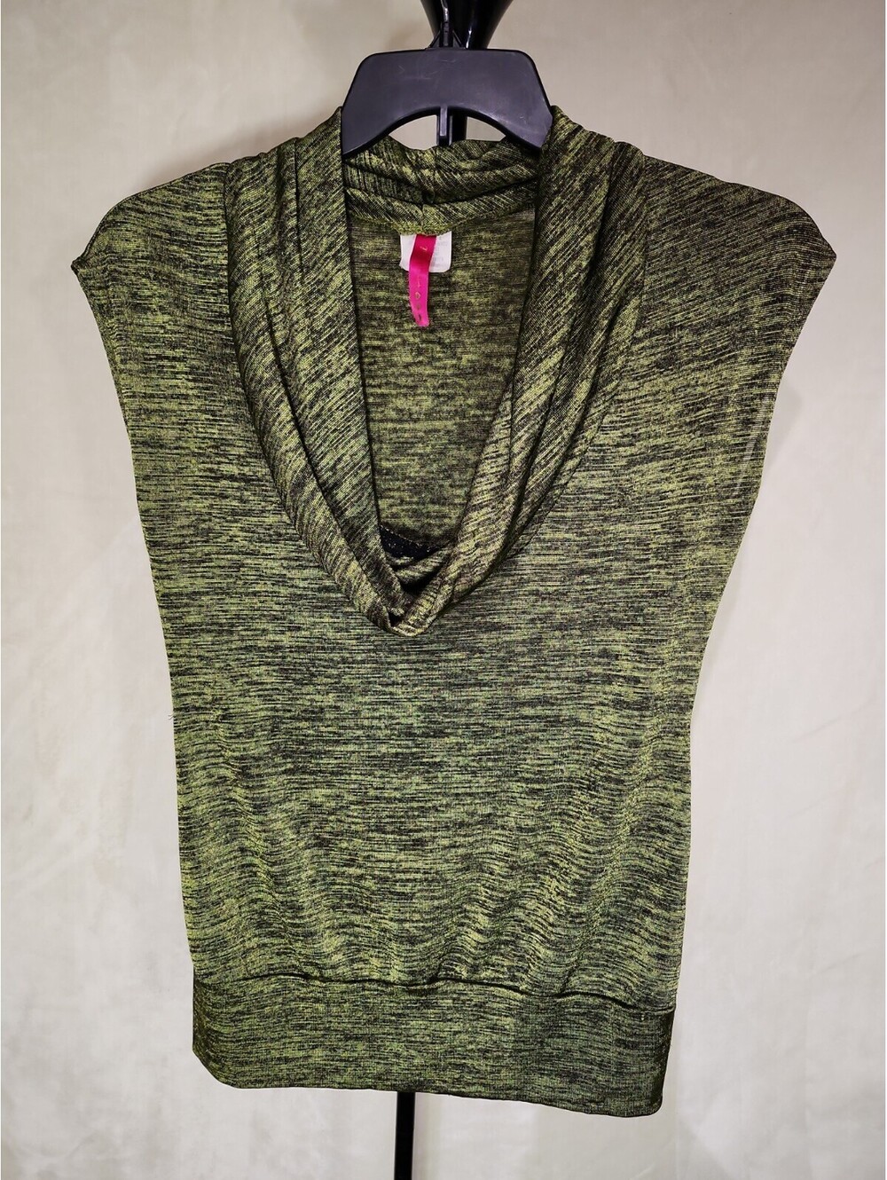 Heart Soul Green Cowl-neck Sleeveless Blouse Womens M Cocktail Vintage Y2K 0209